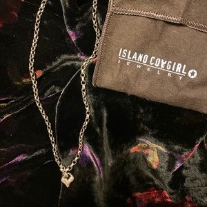 “Island cowgirl” silver heart necklace